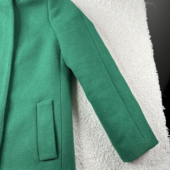 J. Crew‎ Mercantile Wool Blend City Coat Green Funnel Zip Jacket Womens Size 4 - Picture 3 of 10